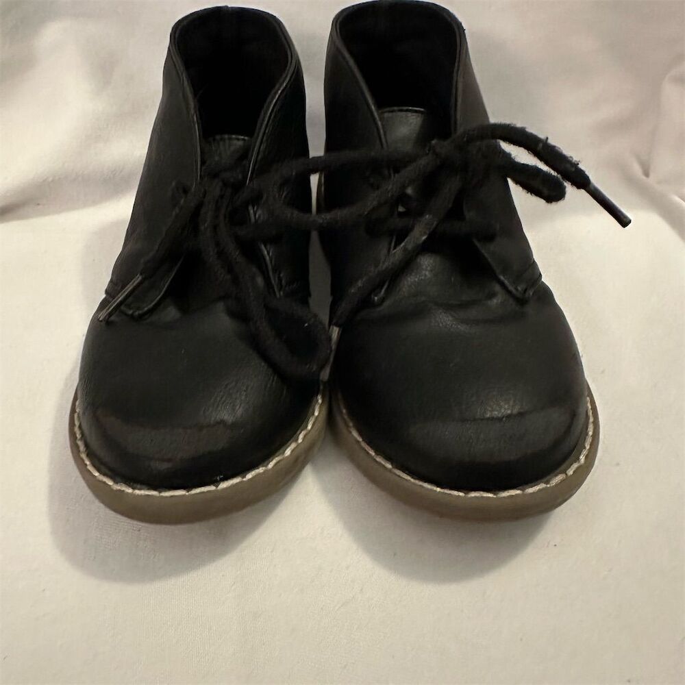 The Children's Place Toddler Boys Black Lace Up Boots Casual